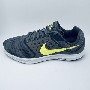 Nike Downshifter 7 Men Size 7.5 Gray Volt Green White Athletic Shoes 852459-004
